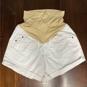 White Maternity Shorts